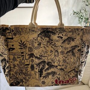 TNA Graphic Tote Bag - Tan and Black